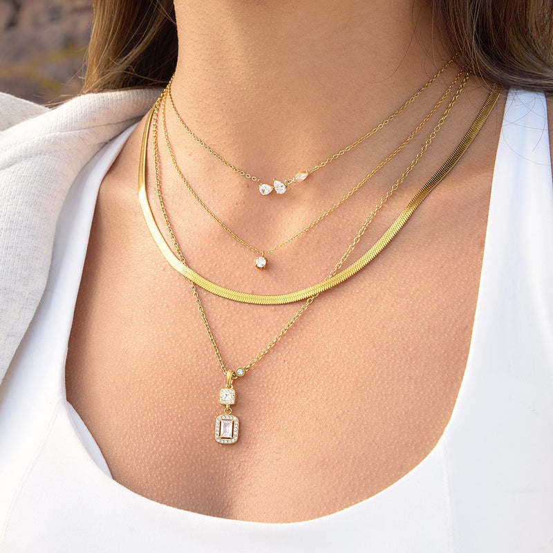 Aria French Zircon Stainless Steel Necklace — 6