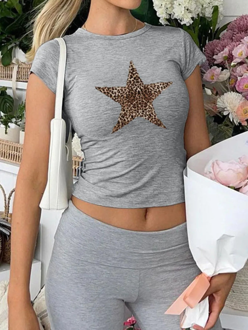 Devine Star Round Neck Short Sleeve T-Shirt 8