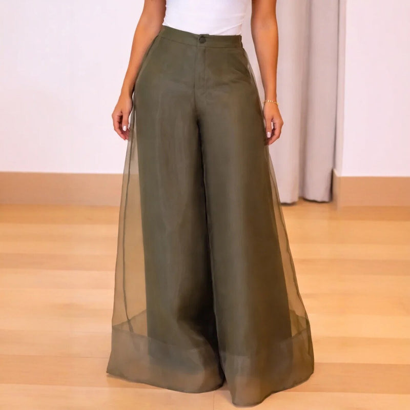 Lila Sheer Wide-Leg Trousers 1