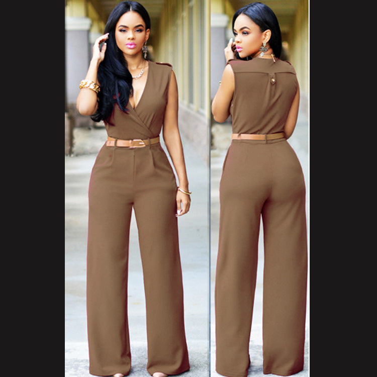 Juno Green Easy Jumpsuit — Khaki