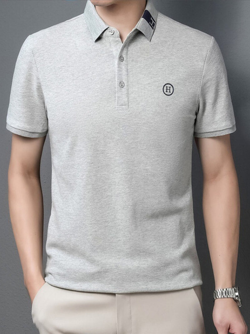 Men's Plus Size Classic Short Sleeve Polo Shirt | Hazel & June Gray