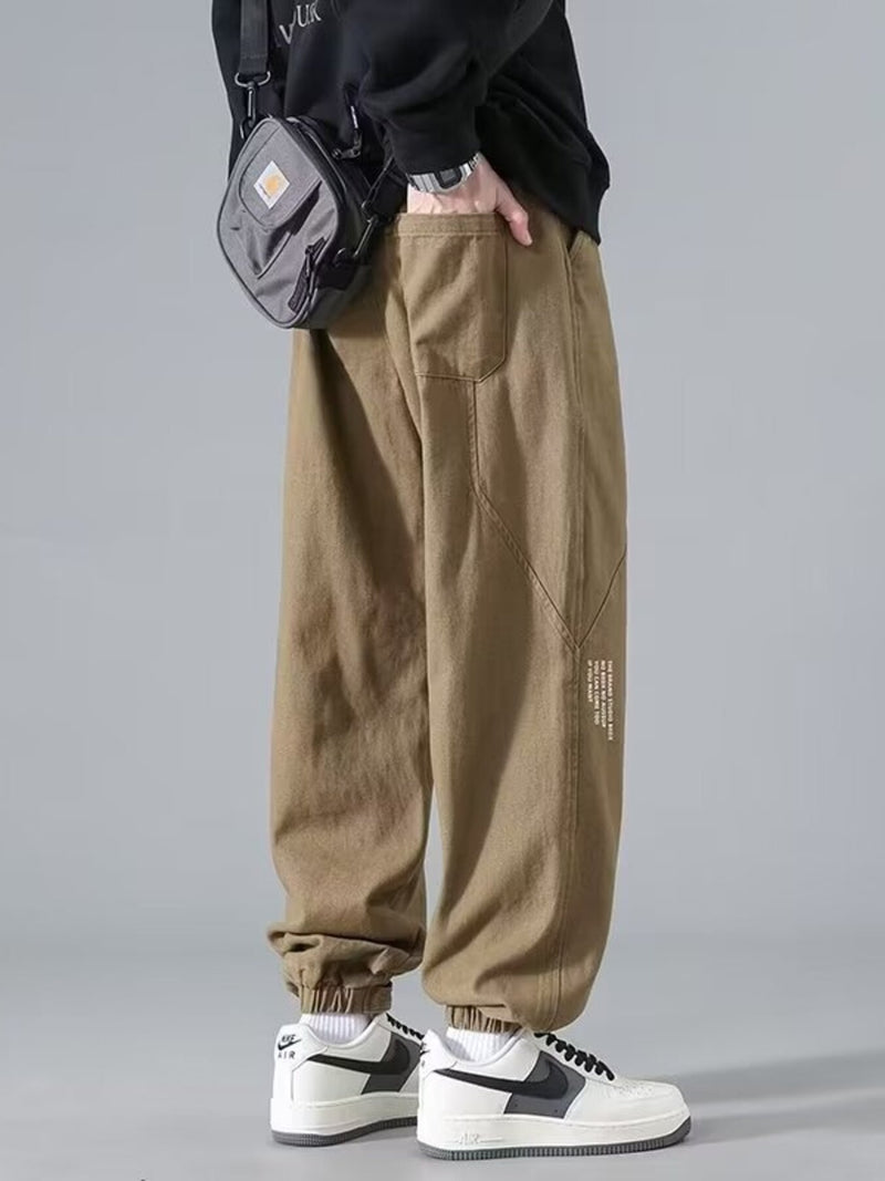 Men's Plus Size Relaxed Fit Jogger Pants Khaki