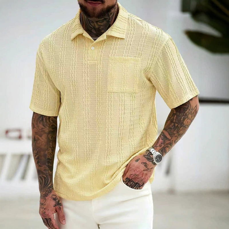 Textured Button Polo 5