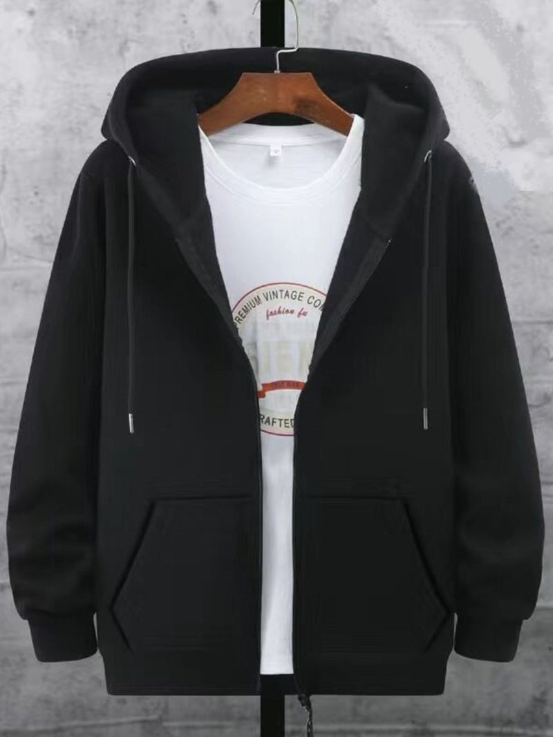 Men's Plus Size Fleece Lined Zip-Up Hoodie 8