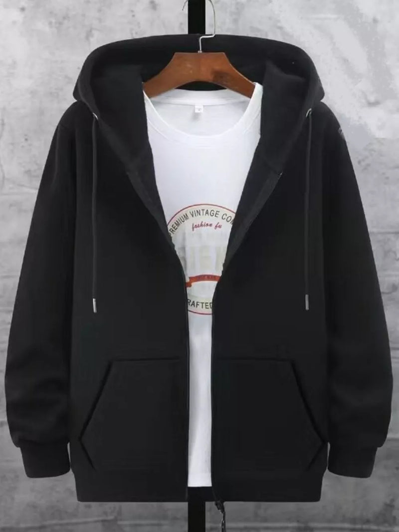 Men's Plus Size Fleece Lined Zip-Up Hoodie 6