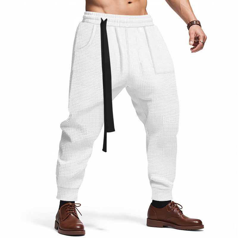 Nico Waffle Track Pants in White