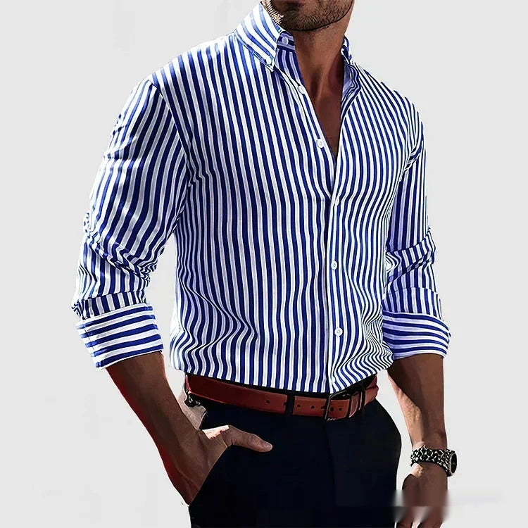 Arden Stripe Lapel Shirt — OCCS911