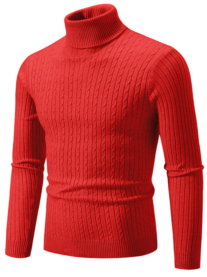 Men's Plus Size Ribbed Turtleneck Long Sleeve Sweater 13