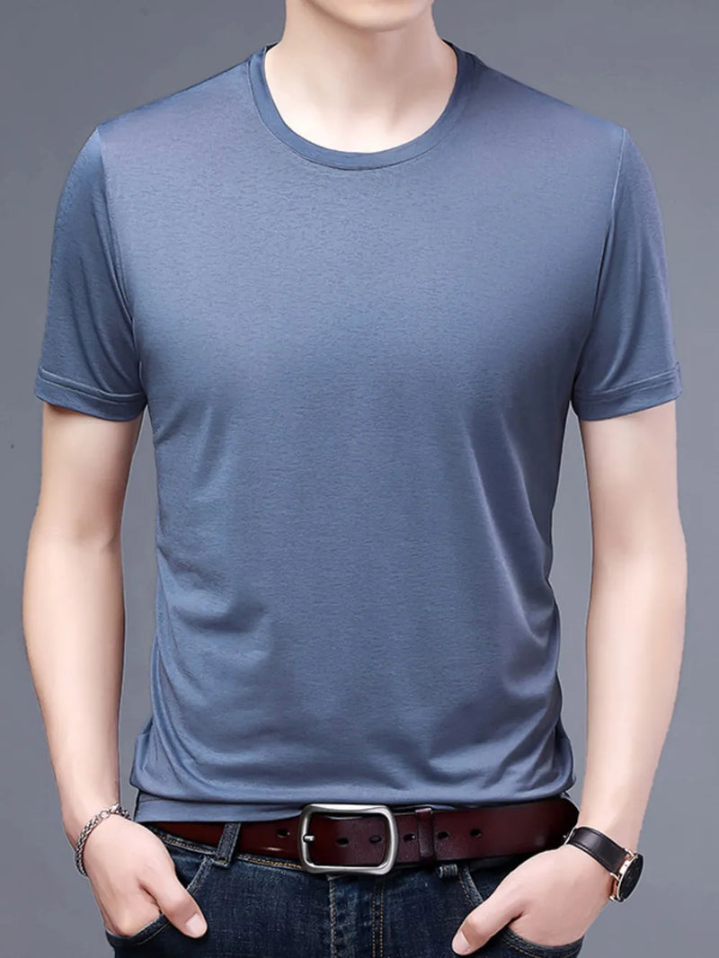 Men's Plus Size Classic Crew Neck Basic T-Shirt 4