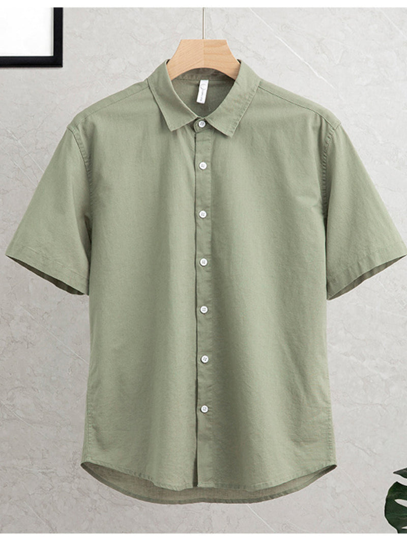 Men's Plus Size Button Up Short Sleeve Shirt Sage