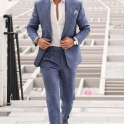 Rowan Single-Button Suit Set — Dark Blue