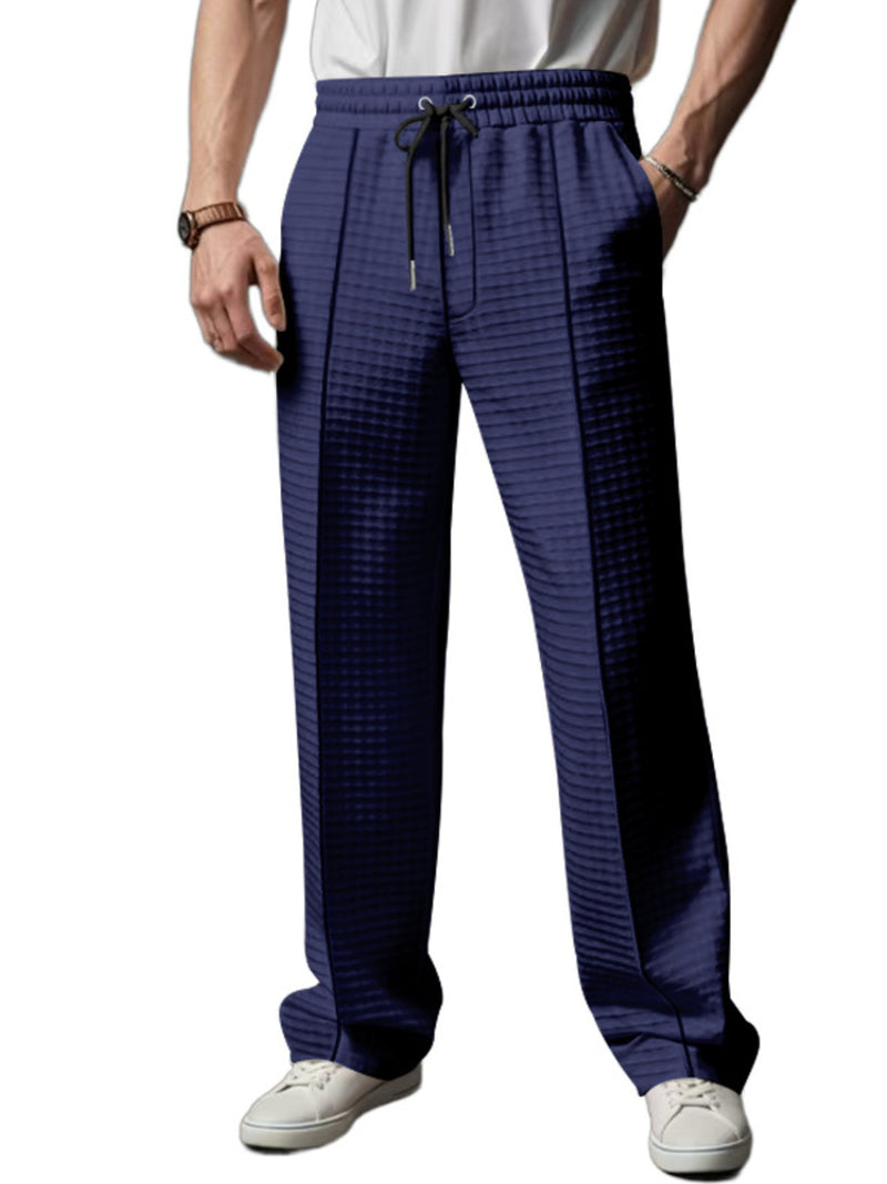 Men's Full Size Textured Drawstring Casual Pants Plus Size 13