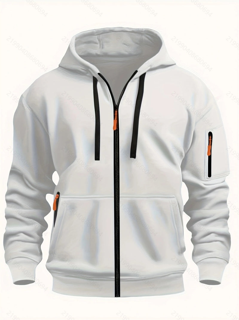Carter Zip Hoodie Jacket — White