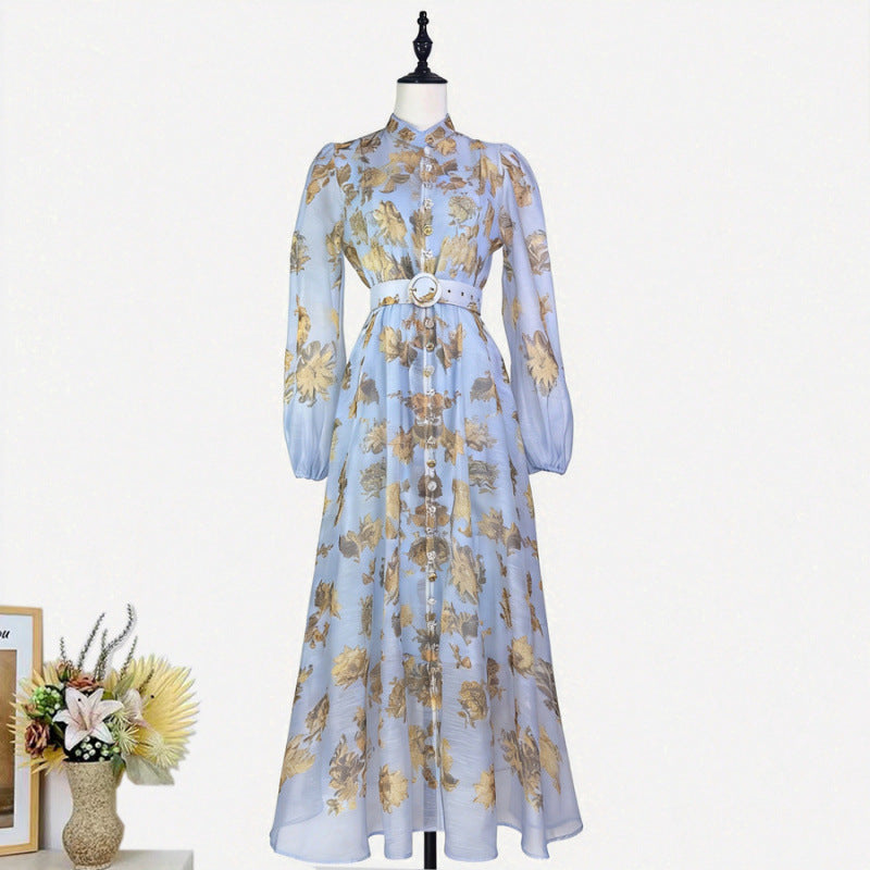 Delphine Puff-Sleeve Belted Dress 22