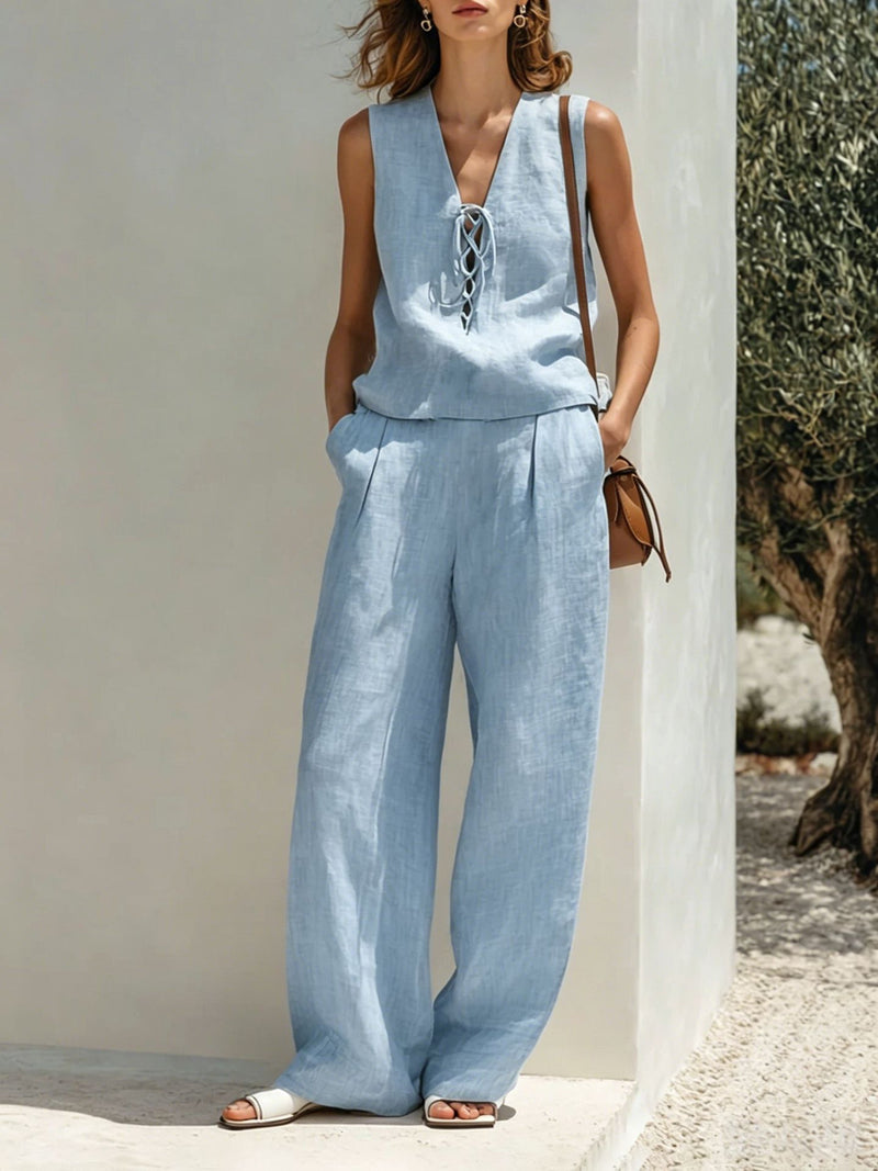 Liv Linen Top & Trouser Set 3