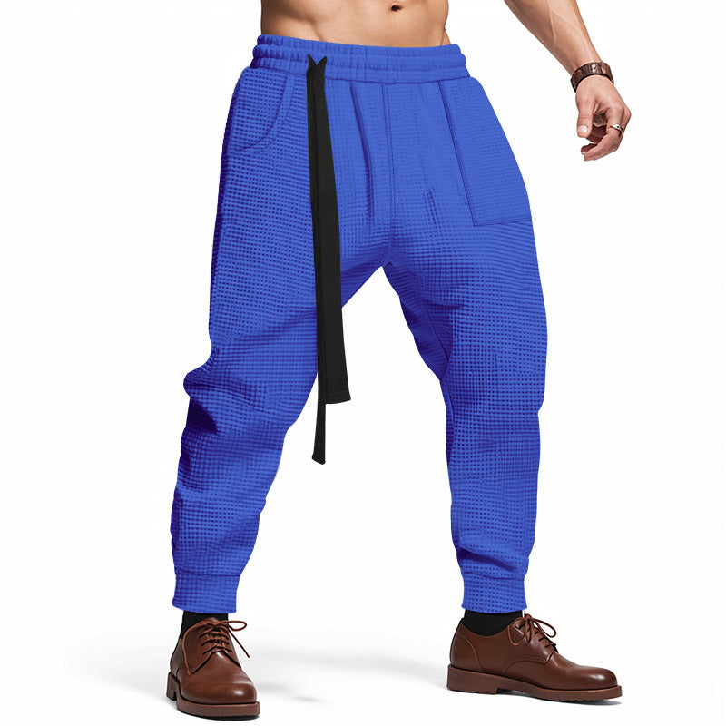 Nico Waffle Track Pants — Sapphire Blue