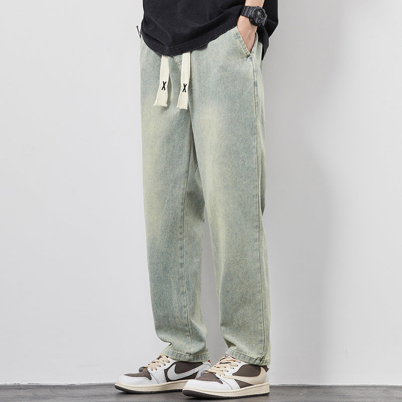 Iver Drawstring Wide-Leg Jeans — Resistance To 040 Retro Blue