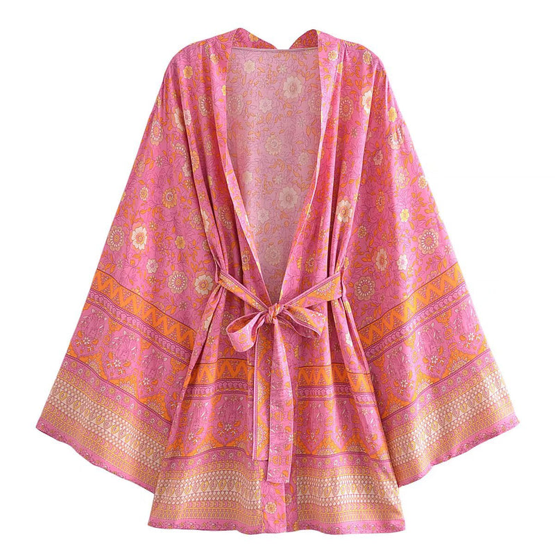 Sage Floral Paisley Boho Kimono 4