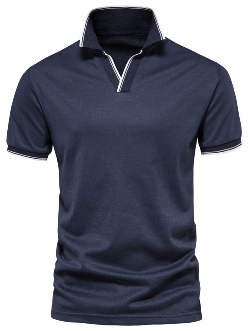 Men's Contrast Trim Short Sleeve Polo Shirt 1