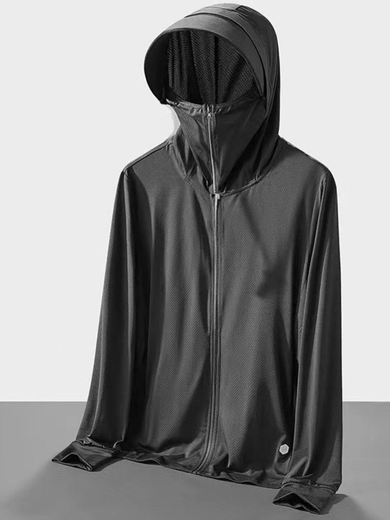 Men's Plus Size Hooded Performance Jacket With Face Shield 4