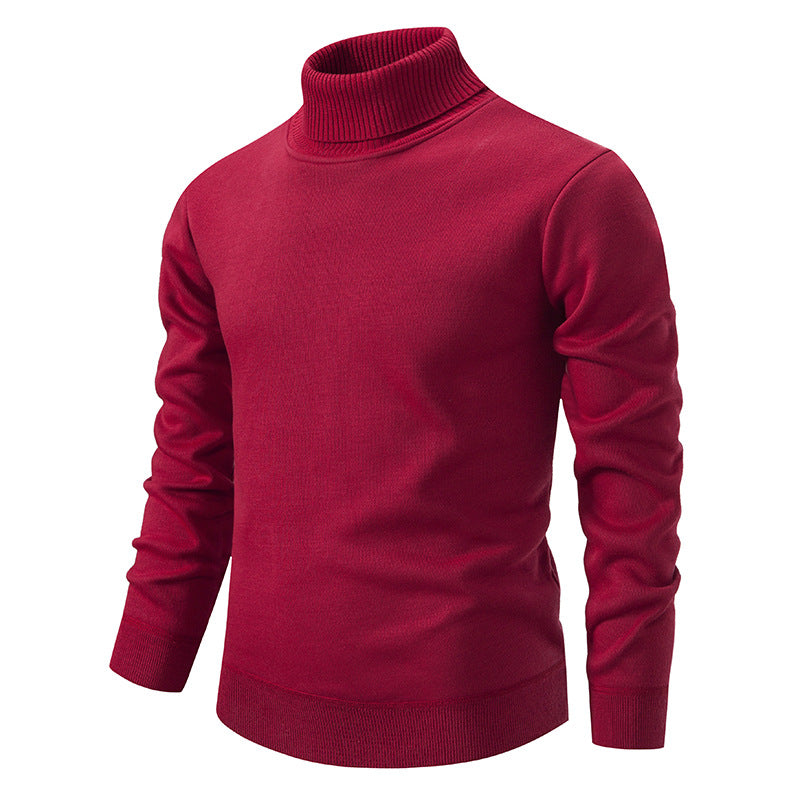 Mercer Black Turtleneck Sweater — Bright Red