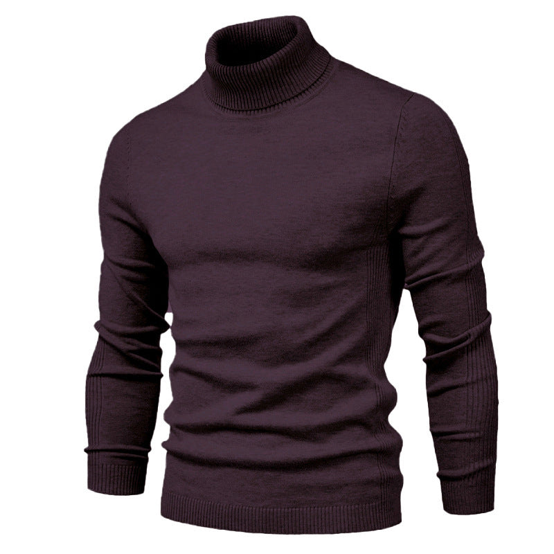 Grey Turtleneck Sweater — Black And Red