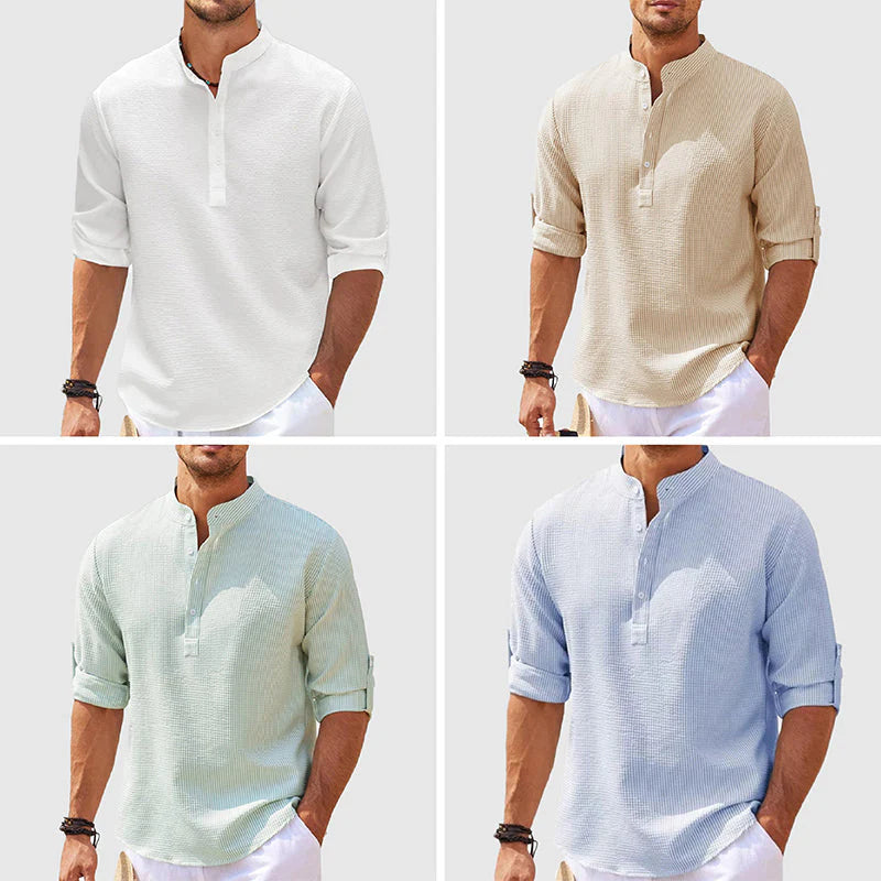 Stone Stand Collar Shirt — 4color Set