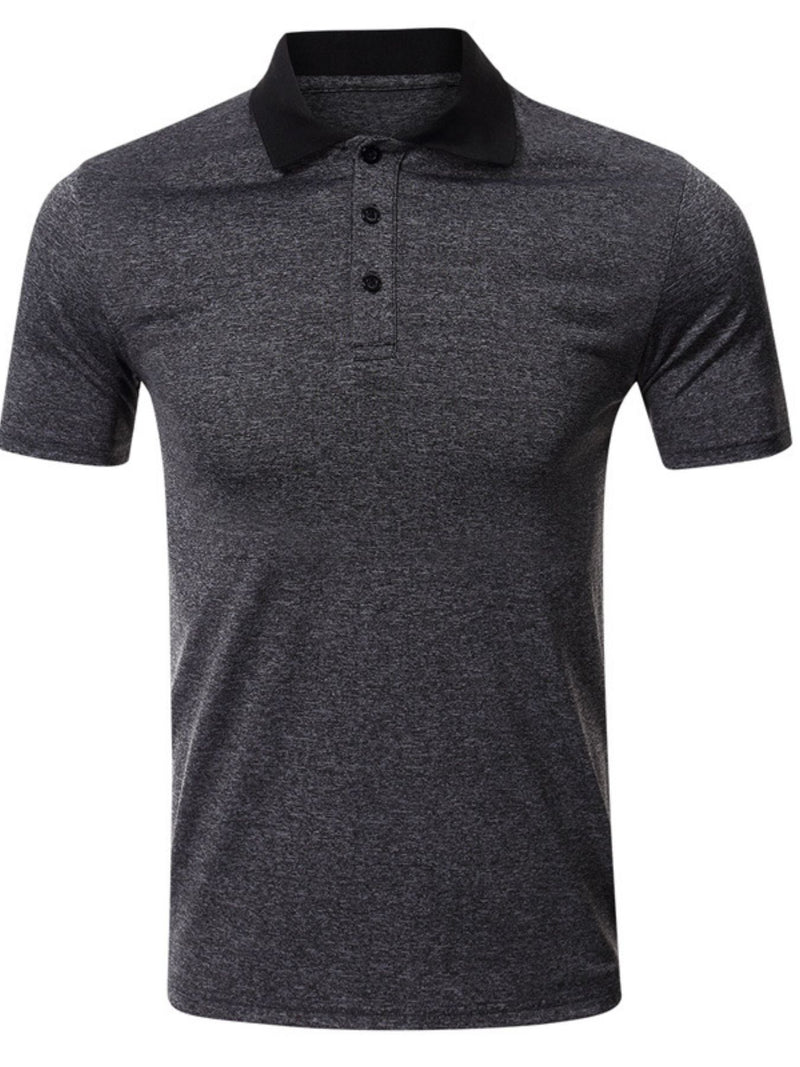 Men's Classic Heathered Polo Shirt With Contrast Collar 2