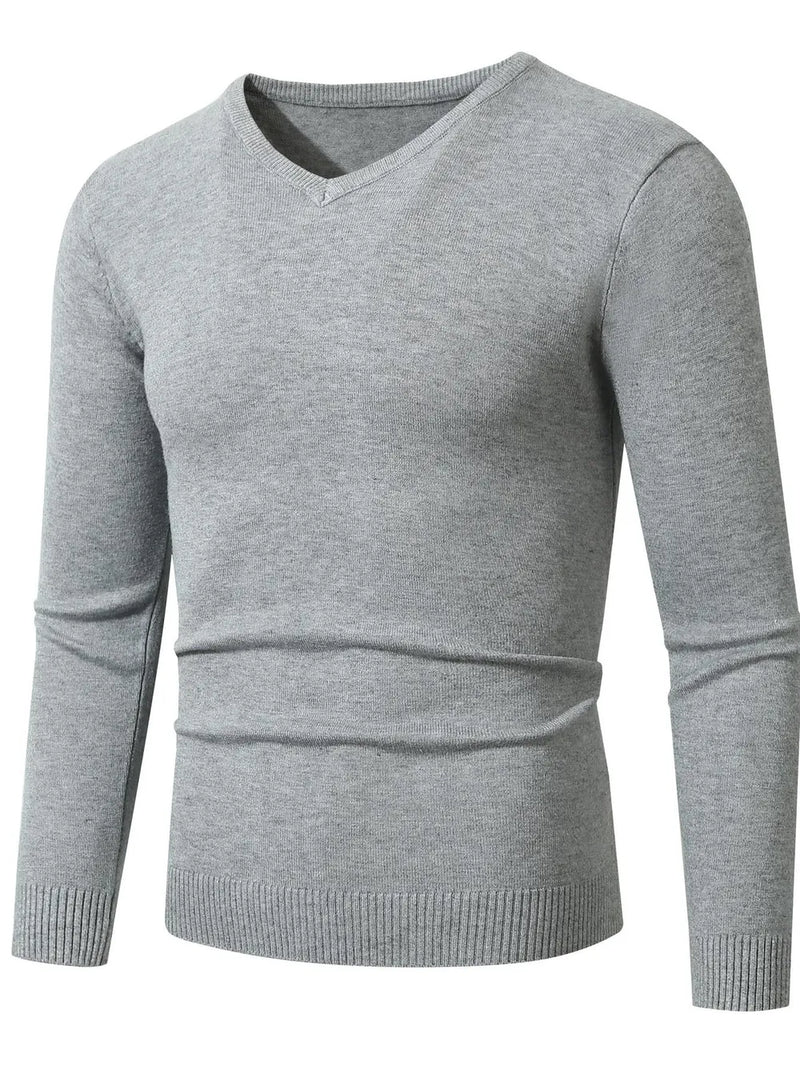Men's Plus Size Ribbed Hem Long Sleeve Sweater 1
