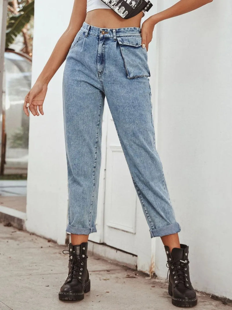 High Waist Straight Leg Jeans 3