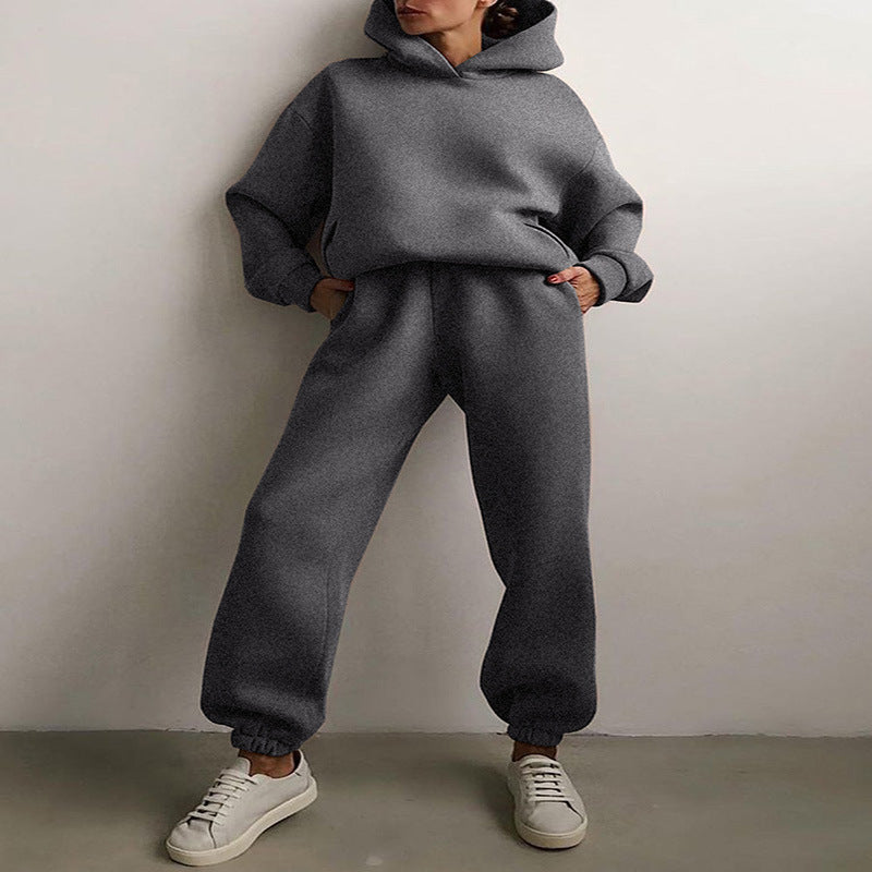 Mira Hooded Lounge Set — Dark grey