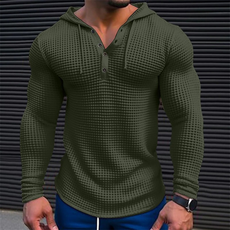 Ellis Waffle Long-Sleeve Tee — Army Green