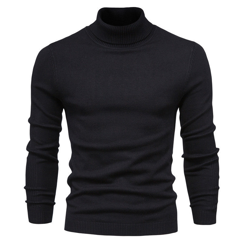 Grey Turtleneck Sweater — Black