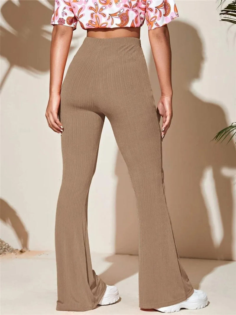 Full Size High-Waist Flare Active Pants Plus Size 2