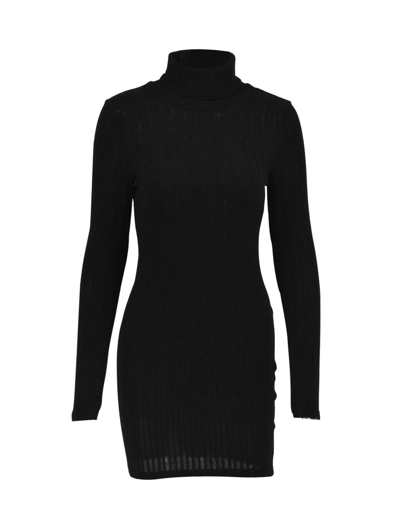 Turtleneck Ribbed Bodycon Mini Dress 7