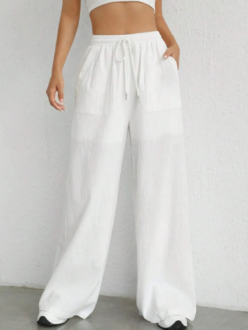 Drawstring Wide Leg Pants 1