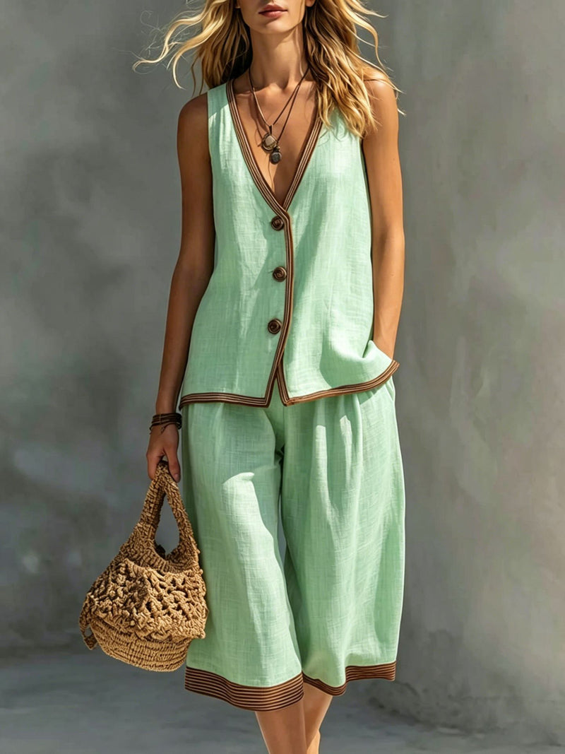 Brisa Knit Vest & Shorts Two-Piece Set