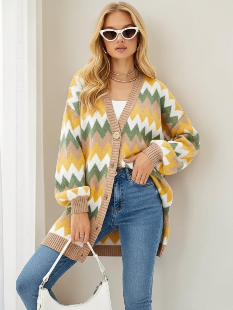 Marlowe Color-Block Knit Cardigan 5