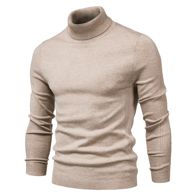 Grey Turtleneck Sweater — Khaki