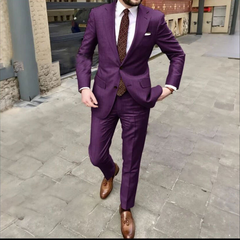 Everett Slim Business Suit — Dark Purple