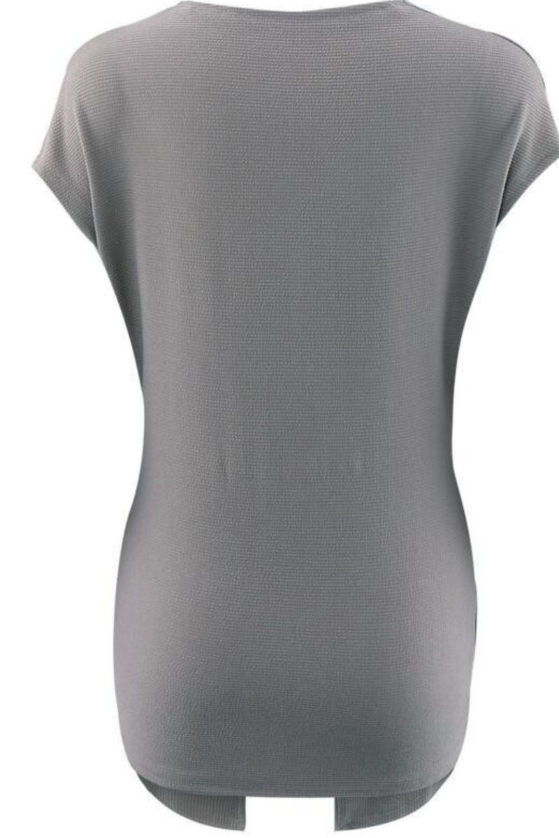 Ivy Lane Ribbed Surplice Neck Slit Top | Hazel & June
