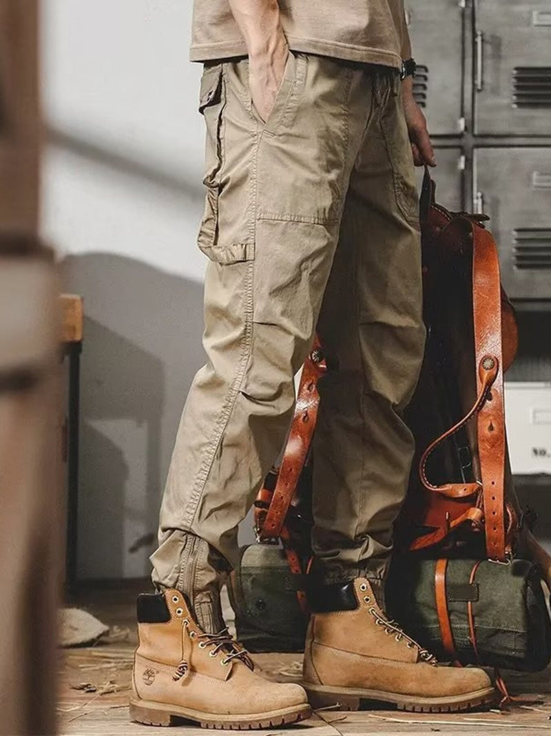 Men's Plus Size Urban Style Cargo Pants Khaki