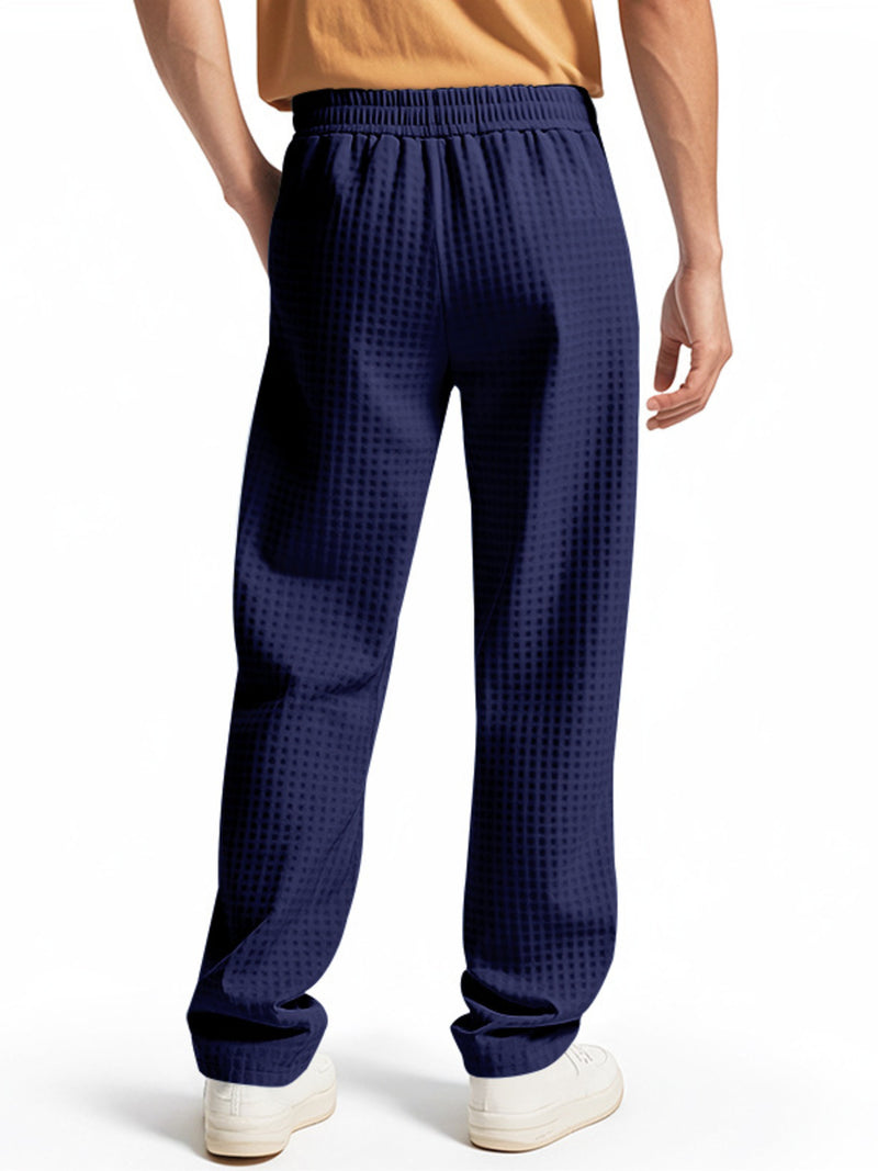 Men's Full Size Textured Drawstring Casual Pants Plus Size 15