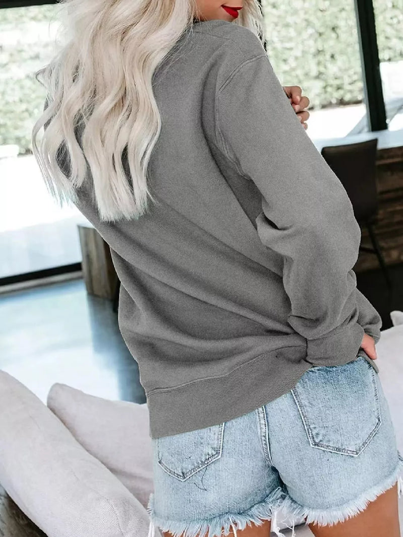 Casual Solid Color Crew Neck Sweatshirt 6