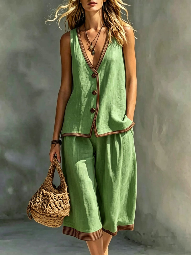 Brisa Knit Vest & Shorts Two-Piece Set