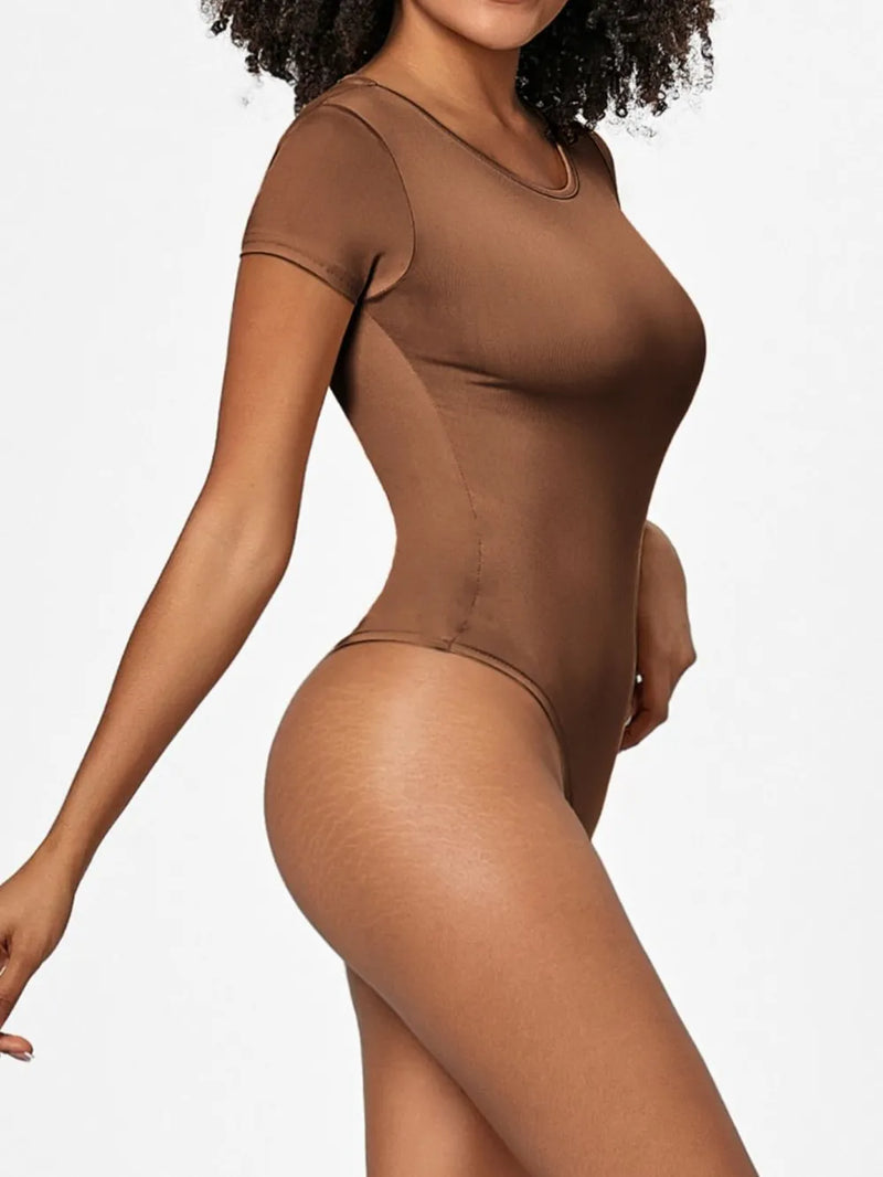 Full Size Round Neck Short Sleeve Bodysuit 7
