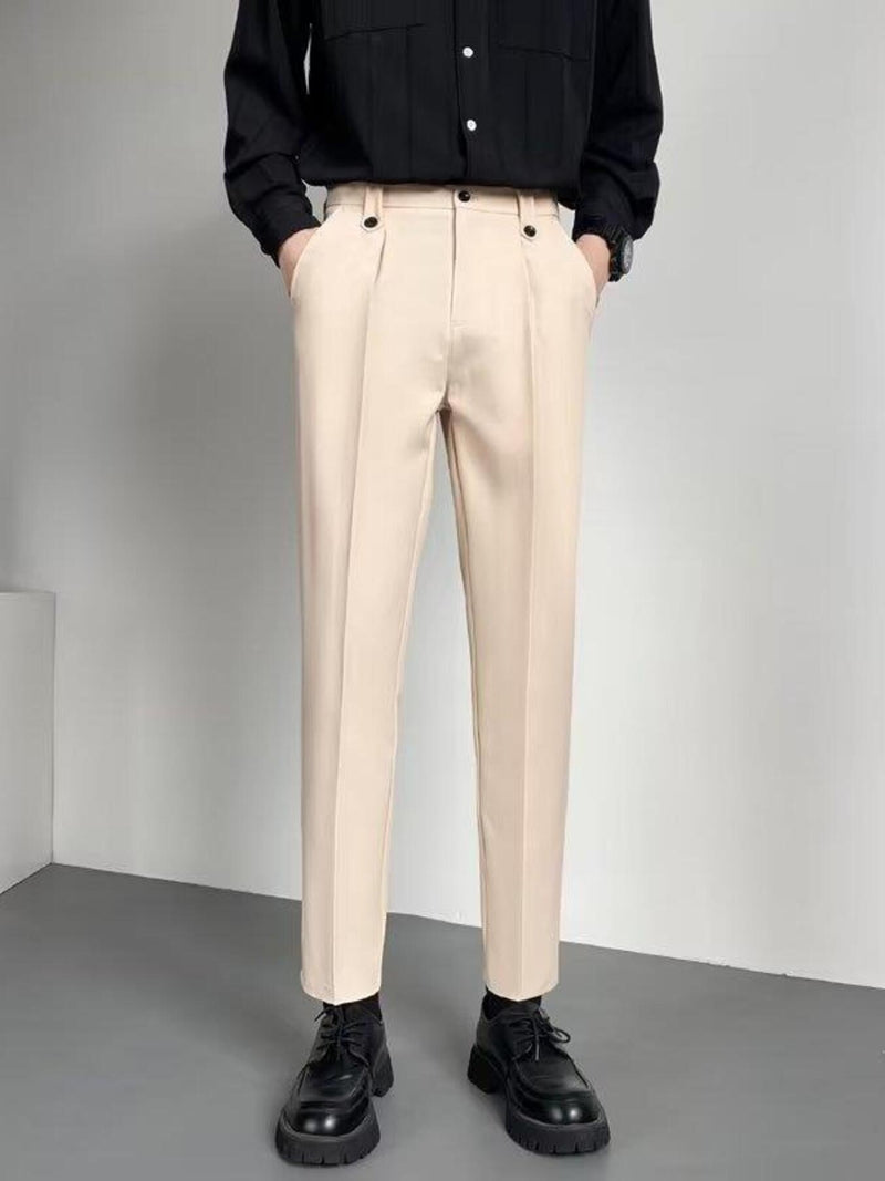 Men's Slim Fit Ankle-Length Dress Pants | Hazel & June Beige