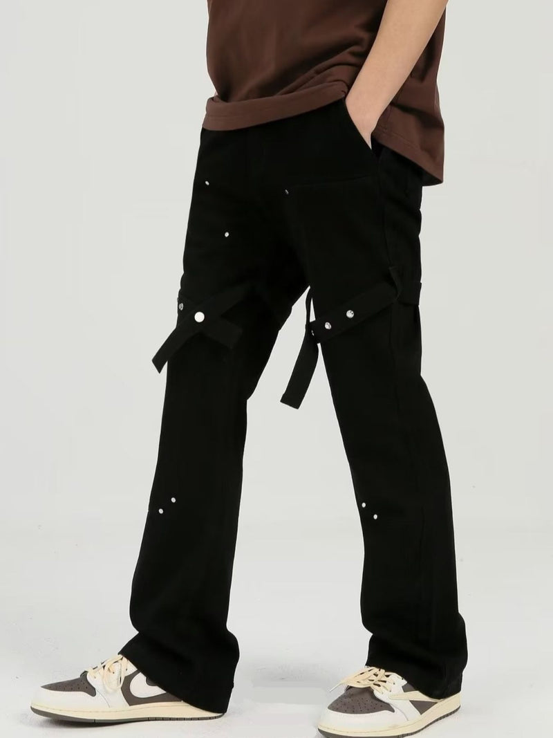 Men's Plus Size Studded Cargo Pants 2