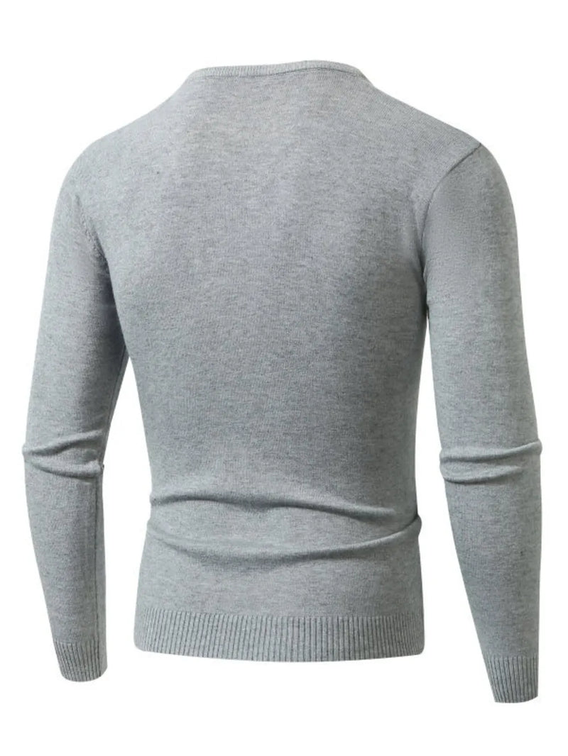 Men's Plus Size Ribbed Hem Long Sleeve Sweater 2