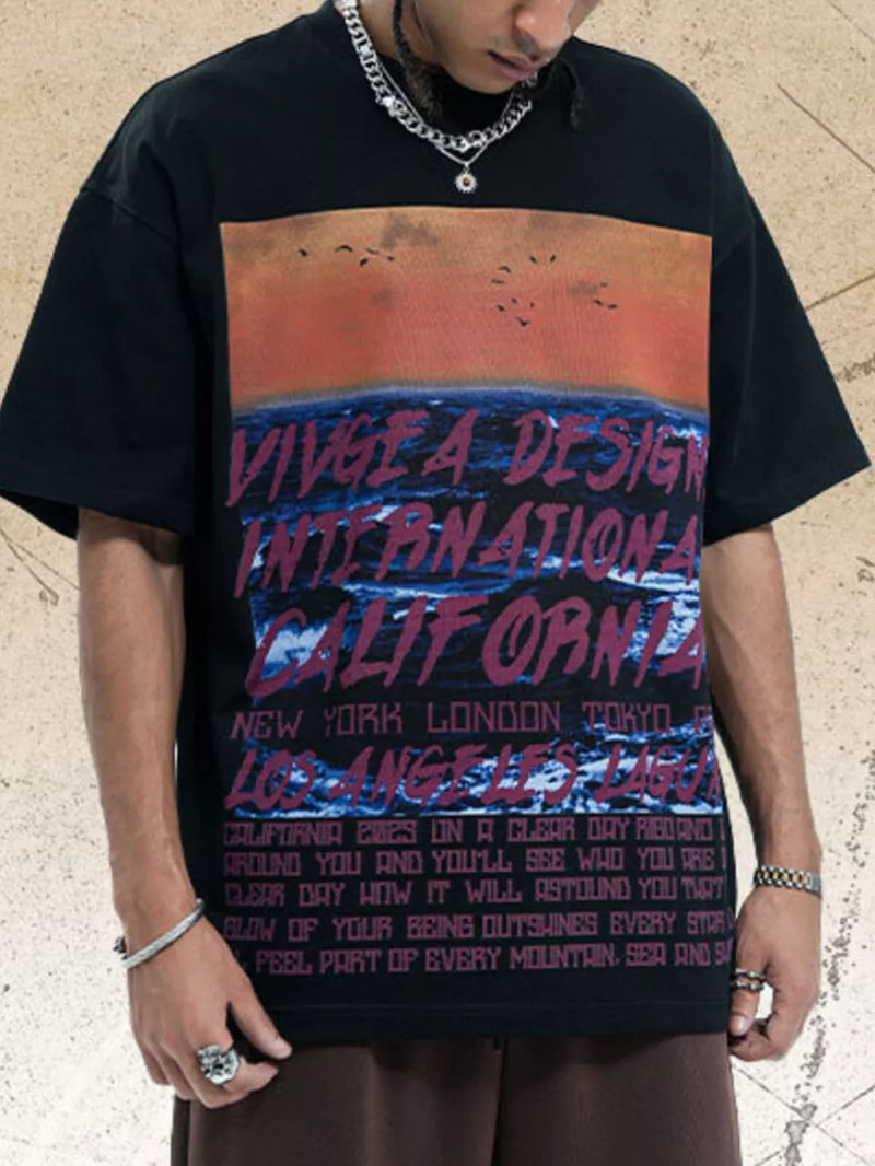 Men's Graphic Round Neck Short Sleeve Tee 4